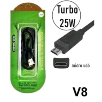 Kit c/10 Cabo Carregador Turbo super  Rápido USB V8 Micro 25w