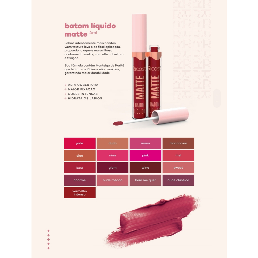 Batom Líquido Vegano MATTE Ricosti