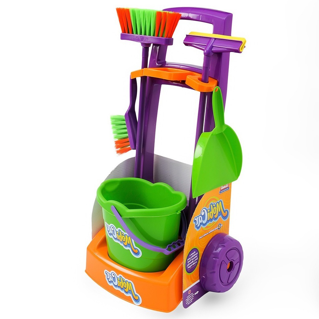 Kit Limpeza Infantil Brinquedo Mobi Car com Acessórios Vassoura Rodo Pá - Usual Brinquedos