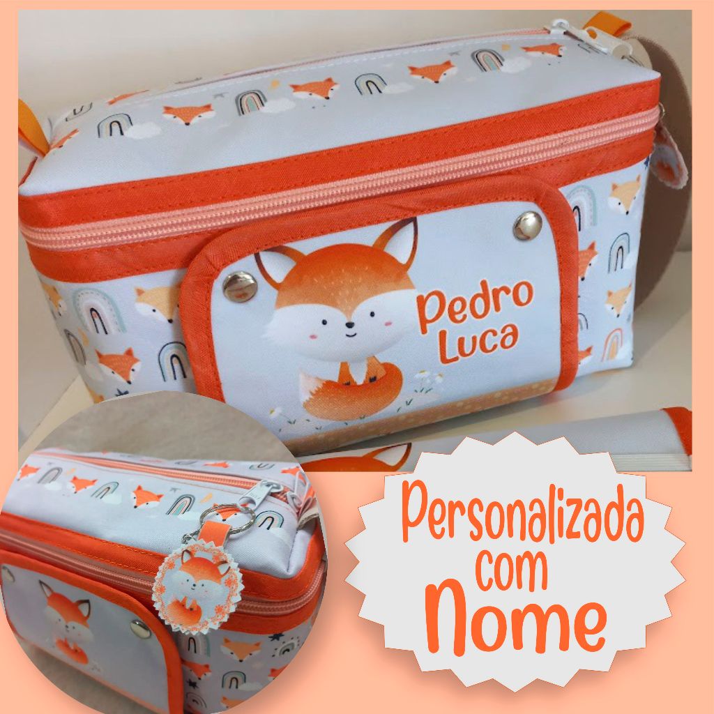 Nécessaire Maternidade - Porta Lenços - Porta Fraldas - Mamãe e Bebê - Higiene do Bebê - Raposinha