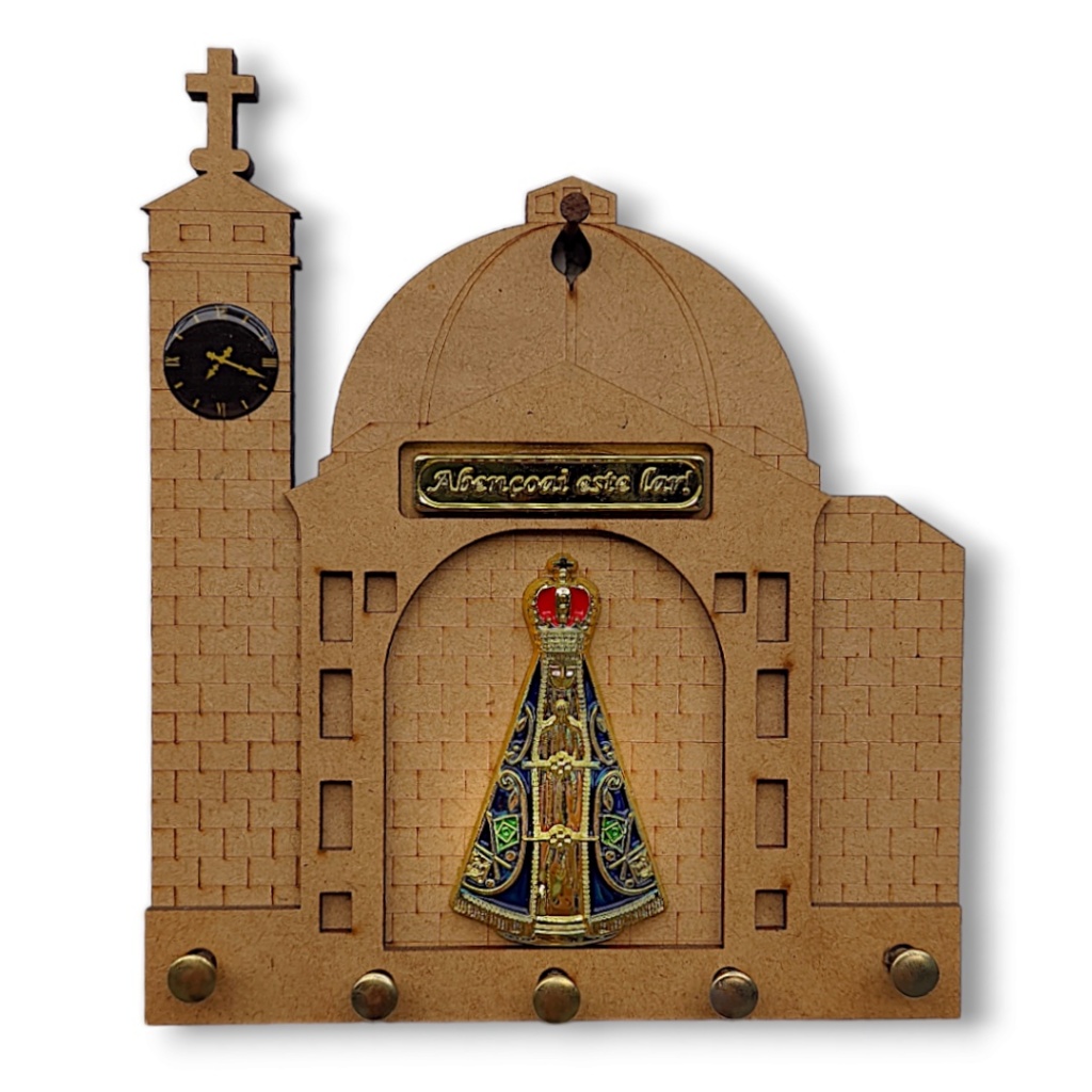 Porta Chave Basílica Nova Nossa Senhora Aparecida Organizador De Chave Madeira