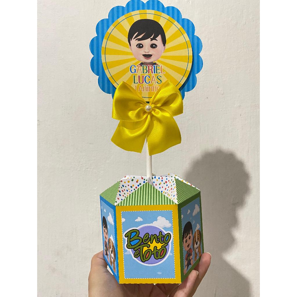 ENVIO RÁPIDO Centro de mesa Bento e Totó | Cachepô | Arranjo de mesa | Lembrancinhas | Festa infantil