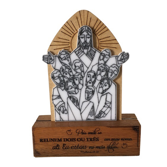 Decoração da santa ceia - Troféu decorativo com a imagem da santa ceia - decoração católica