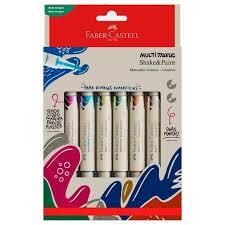 MARCADOR MULTIMARK METALLIC COM 6 UN FABER CASTELL SHAKE & PAINT