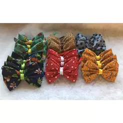 30 Gravatas Borboleta Pet Banho e Tosa Tricoline para Cães Pet Shop Cores Diversas Macho