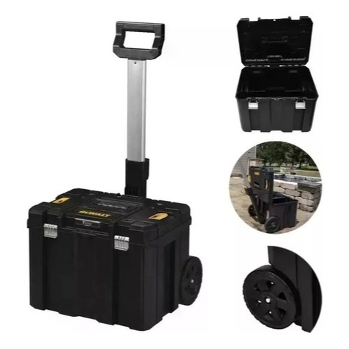 Caixa De Ferramentas Plástica C/ Rodas Dwst17820 Dewalt Cor Preto