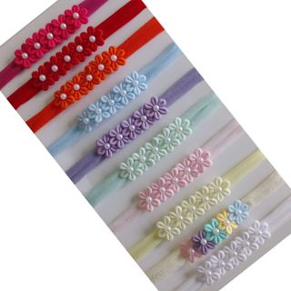 kit 10 Faixinhas Tiaras de Florzinha na meia de seda para bebê (RN até 2 anos) em Oferta na Shopee