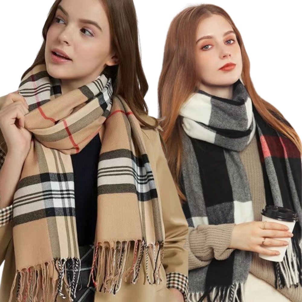 Cachecol Feminino Quadriculado Xadrez, Pashimina, Echarpe, Lenço Para Inverno