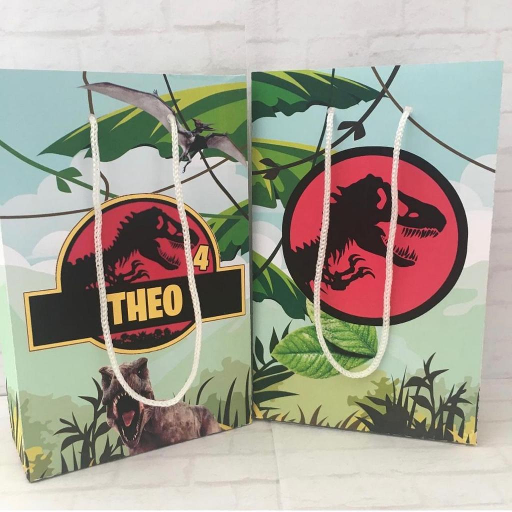 Sacolinha Surpresa Lembrancinha Festa Dinossauros Jurassic Personalizada