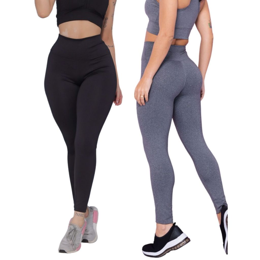 Kit 2 Calças Legging Suplex Academia Pilates Caminhada Levanta Bumbum Promoção