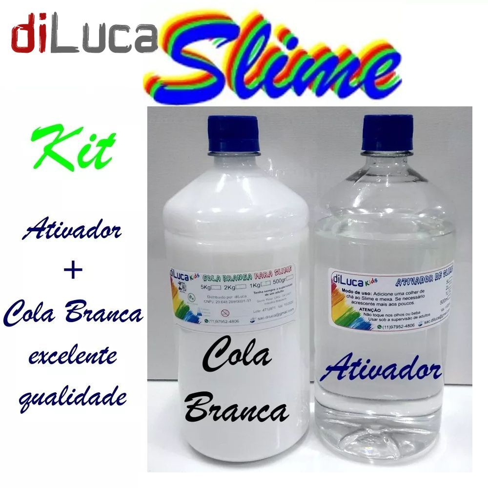 Slime - Cola Branca 500gr e 500ml Ativador