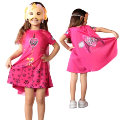 Roupa Fantasia Infantil Patrulha Canina Skye com Máscara de E.V.A