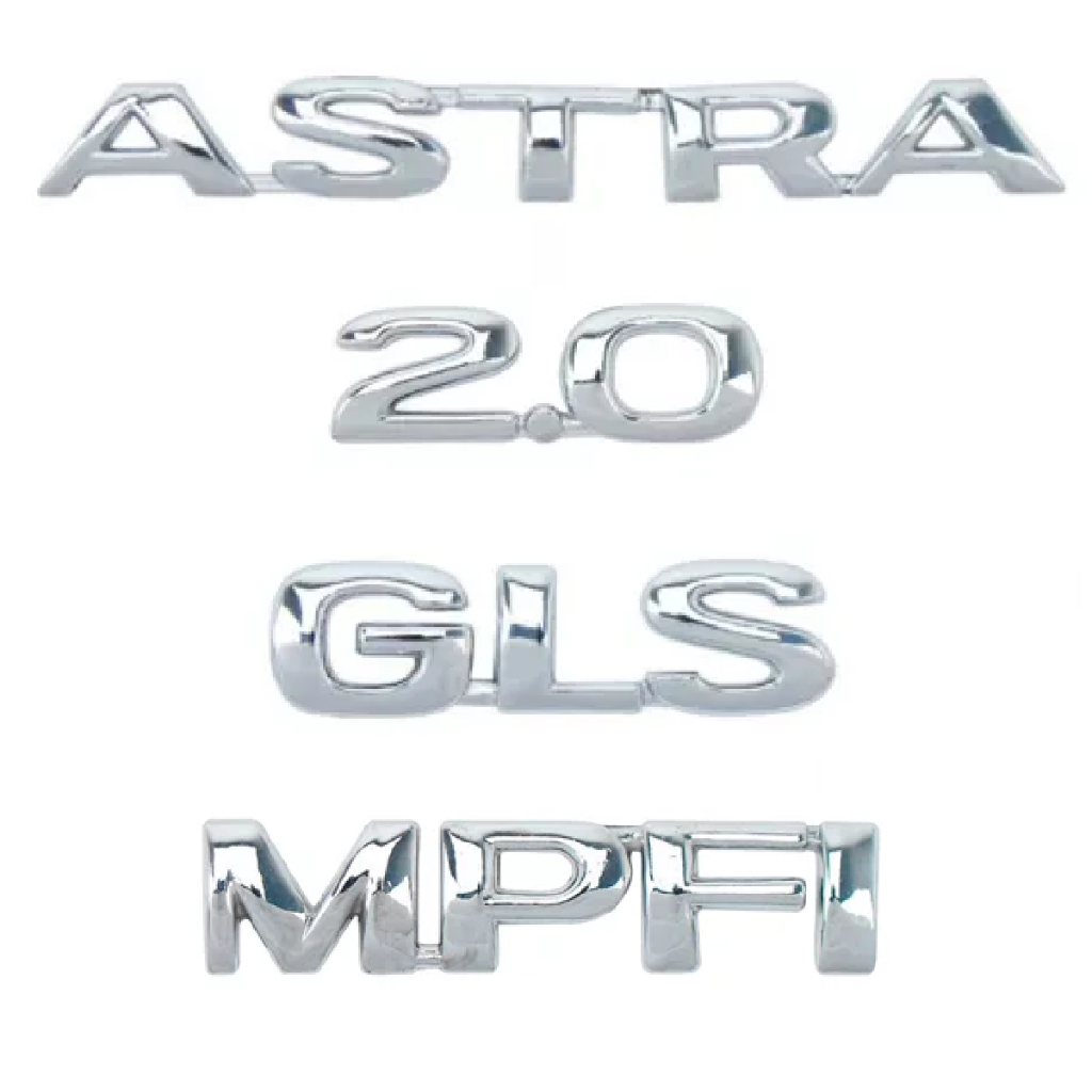 Emblemas Astra Gls 2.0 Mpfi (kit Com 4 Pçs) Linha Chevrolet 1998 1999 2000 2001