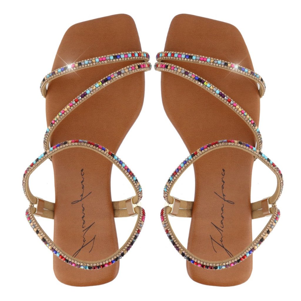 sandália  feminina luxo strass colorida numeração grande especial  34 ao 44 em Oferta na Shopee