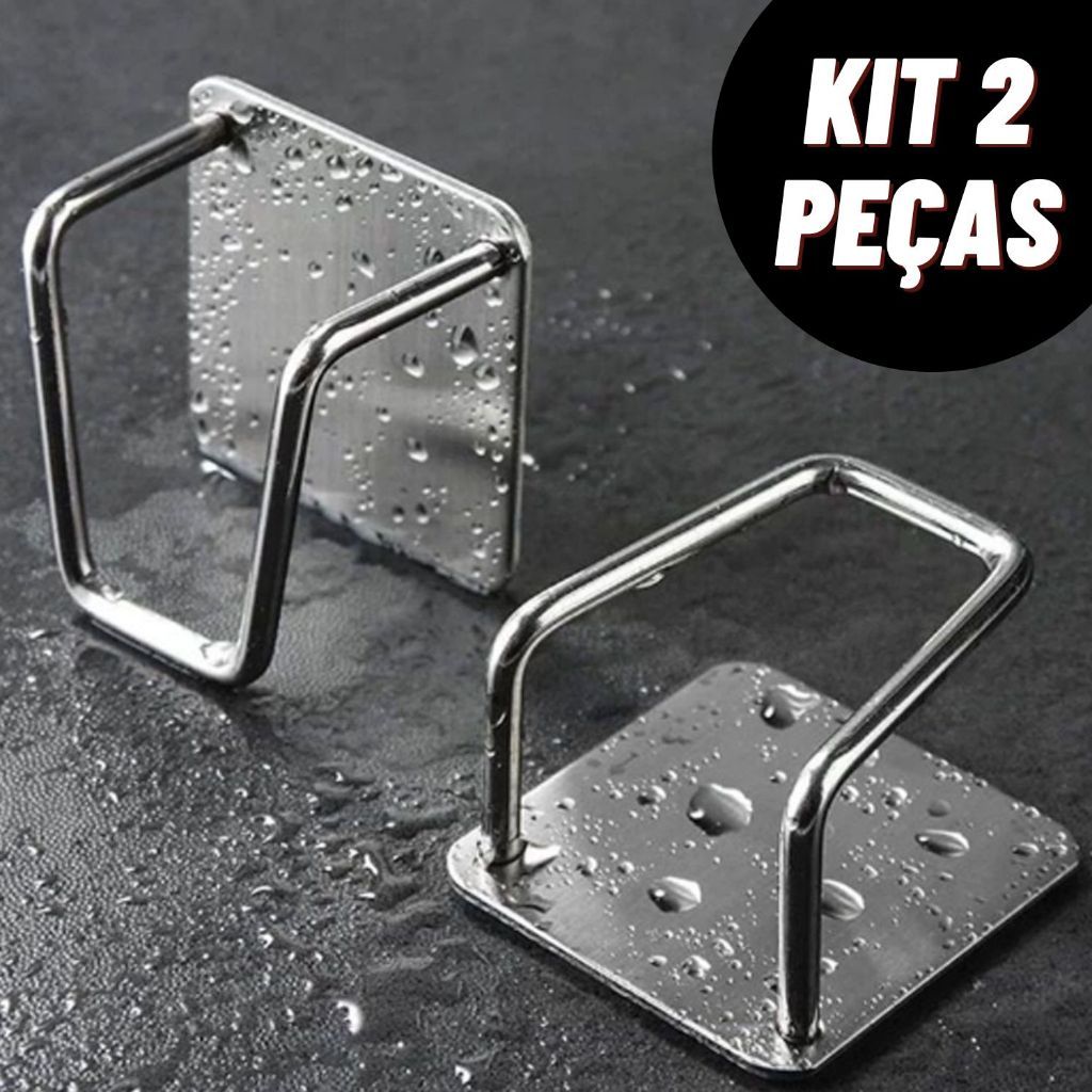 Kit Gancho Para Esponja Aço inoxidável Suporte Porta Bucha De Pia Prateleira