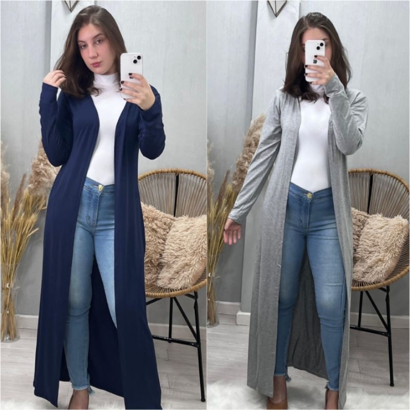 Maxi Cardigan Em Viscolycra Leve Versátil Para Acompanhar Vários Looks