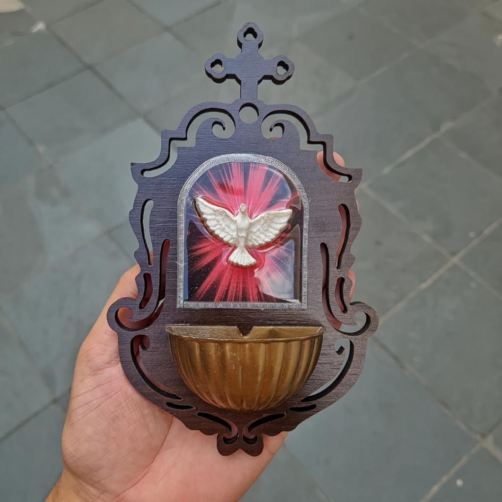 Porta Água Benta Divino Espírito Santo Imagem Religiosa