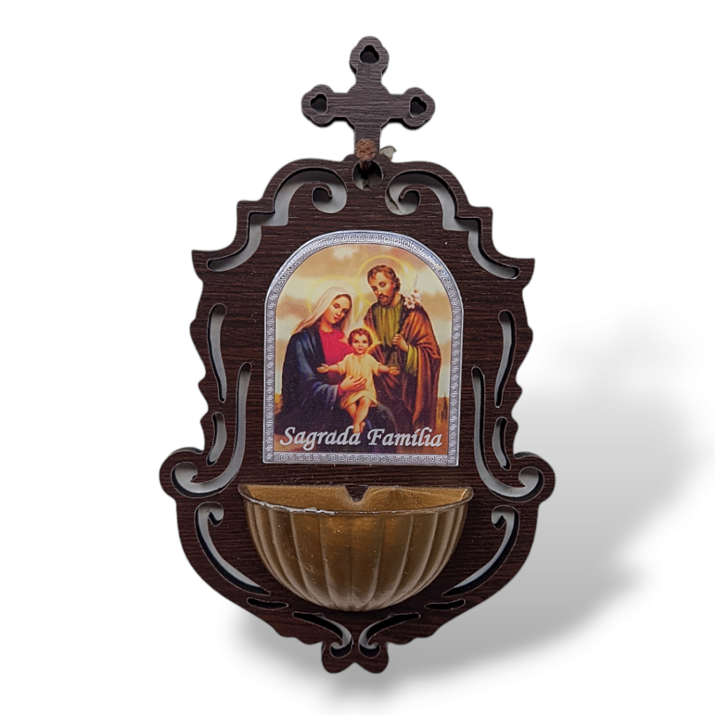 Porta Água Benta Sagrada Família Religioso em Oferta na Shopee