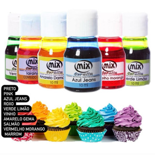 10 Corante Líquido 10 ml MIX Alimentício Hidrossolúvel 10~50 UNIDADES em Oferta na Shopee