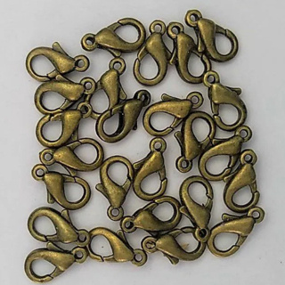 Fecho Lagosta em Metal Ouro Velho 12mm Com 30 Unidades R$ 15,00. para pulseiras colares bijuteria. em Oferta na Shopee