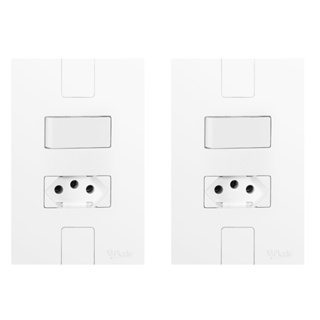 Kit 02 Interruptor Simples + Tomada 10a Modular Pluzie 4x2 em Oferta na Shopee