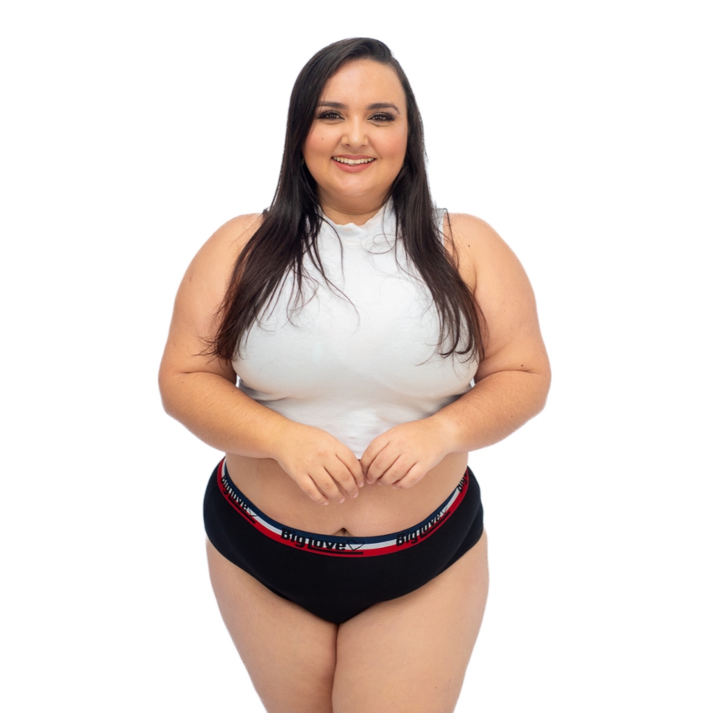 Kit 5 Calcinhas BIG LOVE Plus Size de Algodão cotton Tangão Cintura Alta Tamanhos Especiais com Cós Largo Tam- 42 Até 56