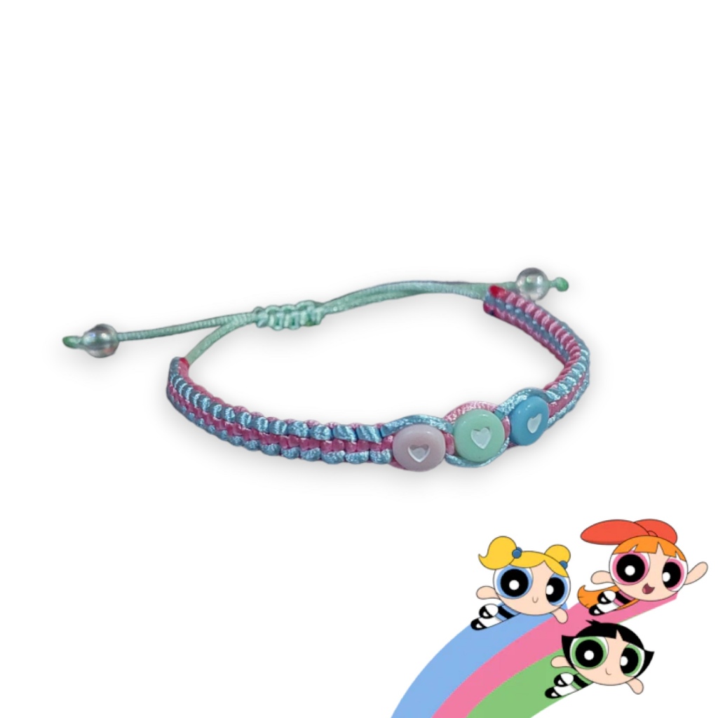 Pulseira da amizade - As meninas superpoderosas - Macramê