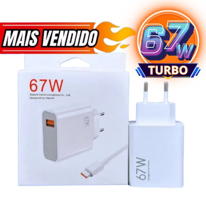 carregador xiaomi 67w turbo compatível com original MI 11 11 12 Redmi 9 10 11 k50 Note 10