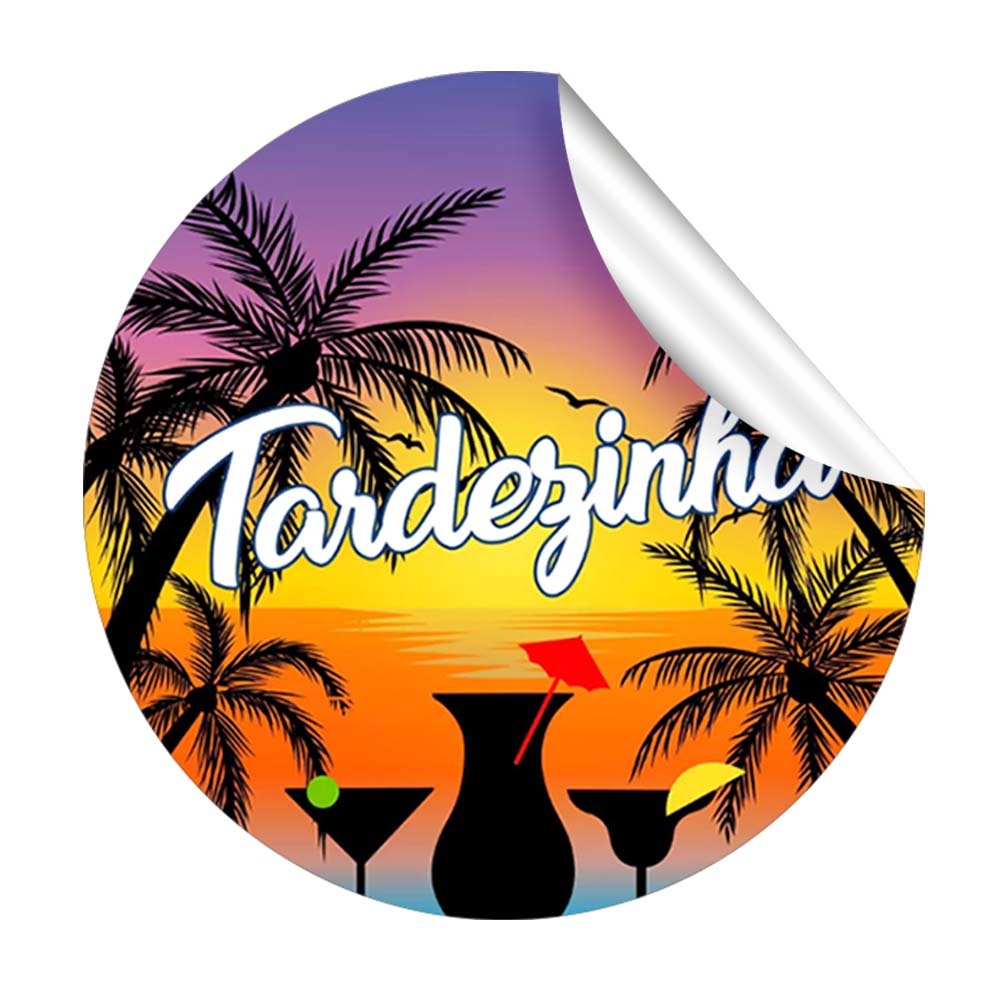 Adesivos redondo tags Tardezinha Verão Kombi praia em Oferta na Shopee