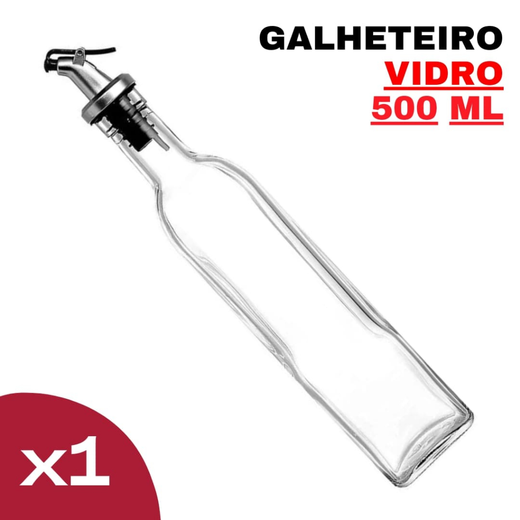 Galheteiro de Vidro Refinado - Porta Azeite e Vinagre com Design Moderno: Acessório Essencial para sua Cozinha e Mesa, Perfeito para Presente