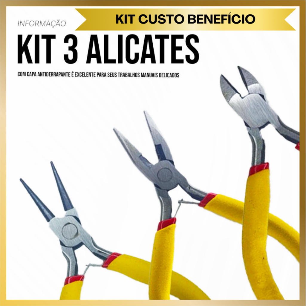 Kit Jogo de Alicates p/ Corte Eletrônico Artesanato & Bijuterias