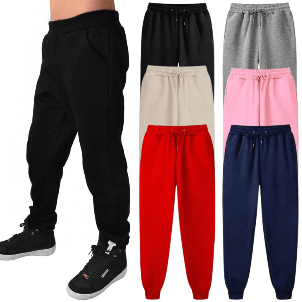 Calça de Moletom Flanelada Infantil Juvenil Peluciada para o Inverno 2 A 16 anos - Diversas Cores