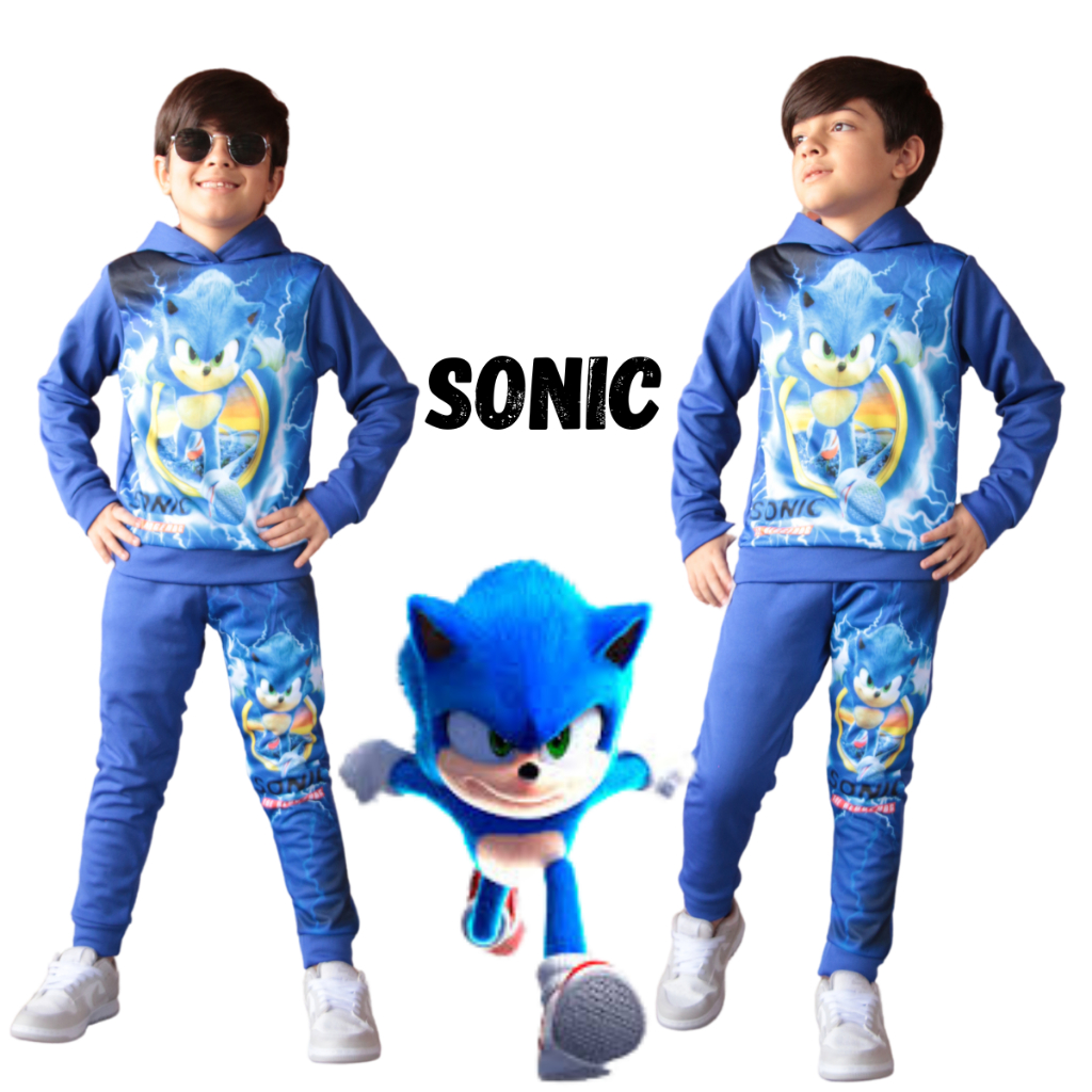 promoção roupa conjunto infantil do sonic