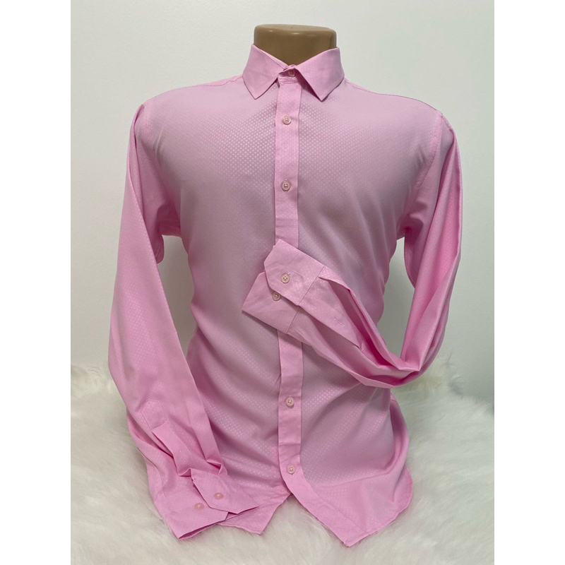 Camisa Social Masculina Slim Fit Manga longa Camisa Estampada