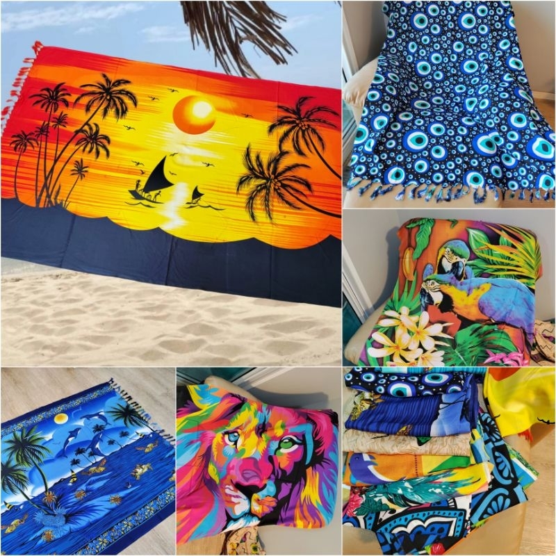 CANGA DE PRAIA/Poliéster Multicoloridas Com Variações De Estampas Escolher em Oferta na Shopee