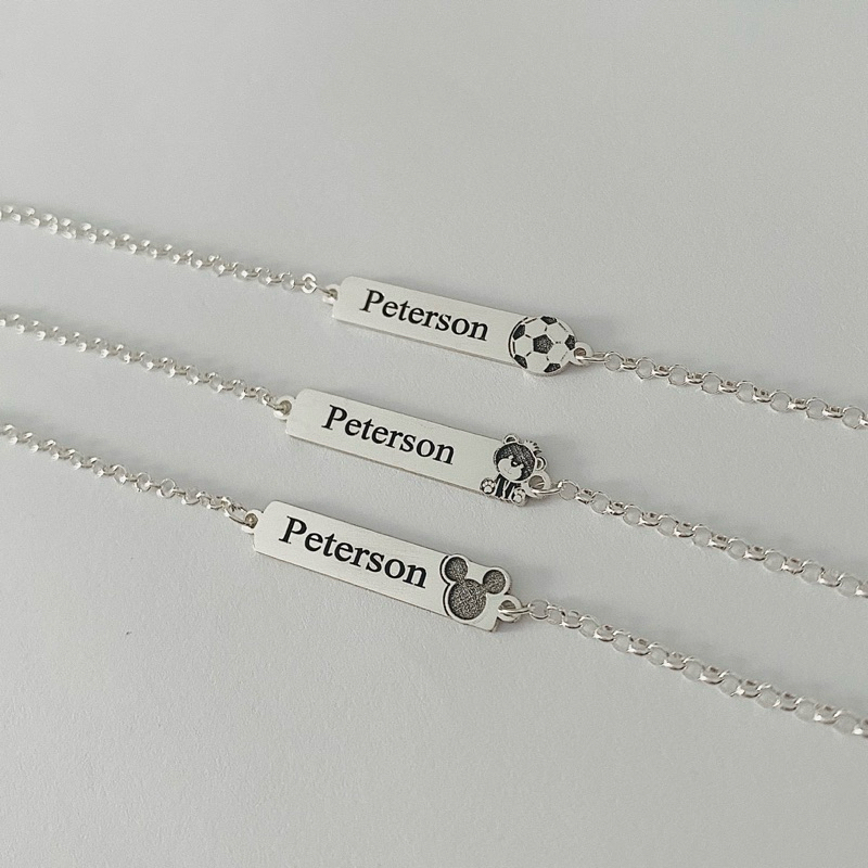 Pulseira Infantil Personalizada com Nome em Prata 925 Legítima