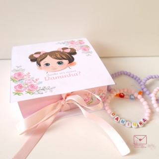 Convite de Casamento Para Daminha, Florista - Pulseira ou Relogio caixinha Caixa Daminha e Pajem em Oferta na Shopee