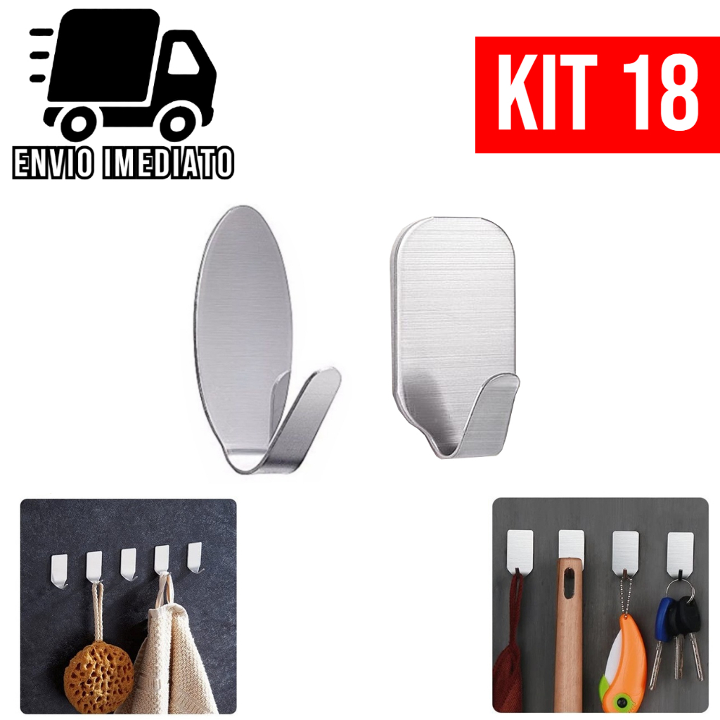 Gancho Adesivo Organizador Multiuso para Parede Metal Cozinha Banheiro em Oferta na Shopee