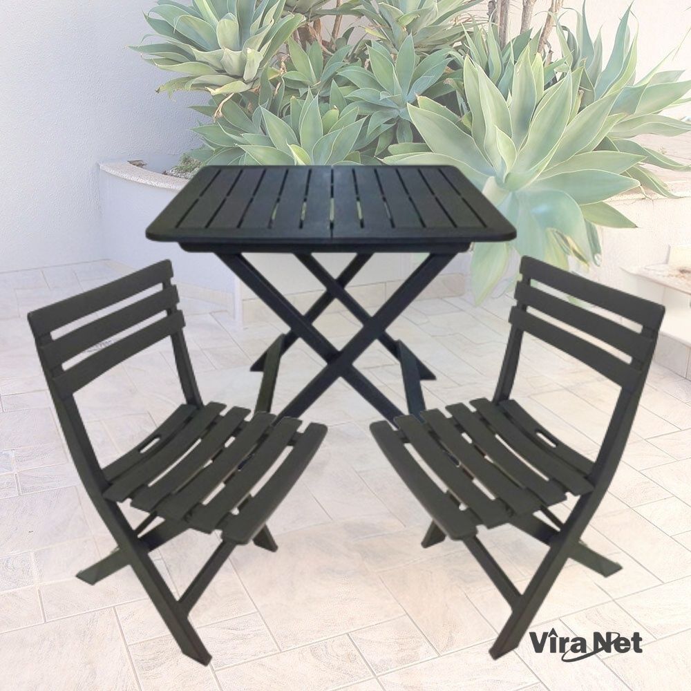 Mesa Quadrada + 2  Cadeiras Dobravel ou kit c/ 2 cadeiras Multiuso Casa Área Gourmet, Varanda, Bares