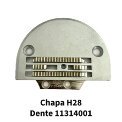 Kit Chapa Agulha H28 + Dente 4 Carreiras Pesado Para Reta Industrial