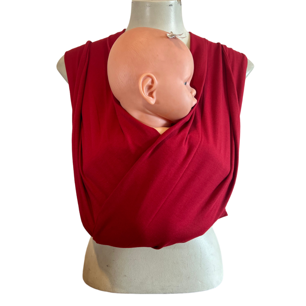 Wrap Quick Sling de Vestir para Carregar Bebês - Vermelho Escuro Tamanhos PP | P | M | G | GG | XG | XXG | SOB MEDIDA