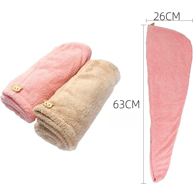 Toalha Grossa Mágica Para Cabelo Secar Rápido Touca Banho Microfibras  Várias Cores Casa Promoção