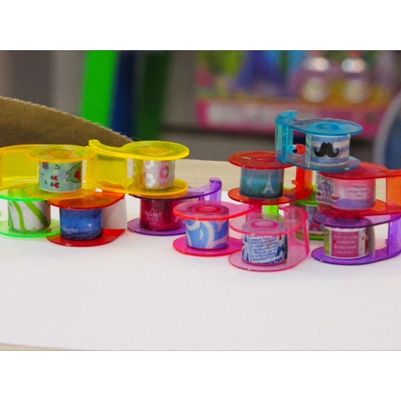 Mini fita adesiva estampada colorida - Kit escolar infantil