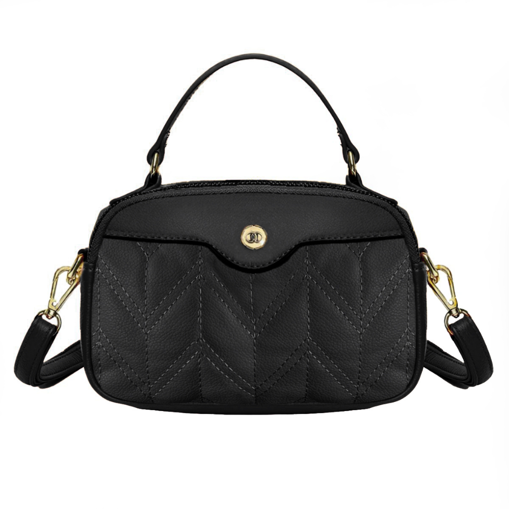 Bolsa Feminina Alça Transversal Preta Tiracolo Couro Ecológico Pequena Casual Balada Marrom Porta Celular Resistente Espaçosa