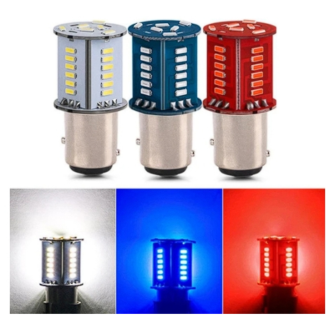 KIT 2PCS Piscando Luz Led BAY15D P21/5W De Freio Travagem Traseira Do Carro Estacionamento Da Motocicleta DC12V AZUL/ Vermelho em Oferta na Shopee
