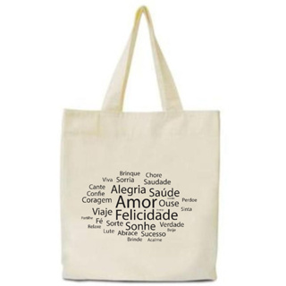 Kit 30 Sacolas Algodão Ecobag 35x40 Silk 1 Cor 20x28 Personalizada Frases e Escritas em Oferta na Shopee