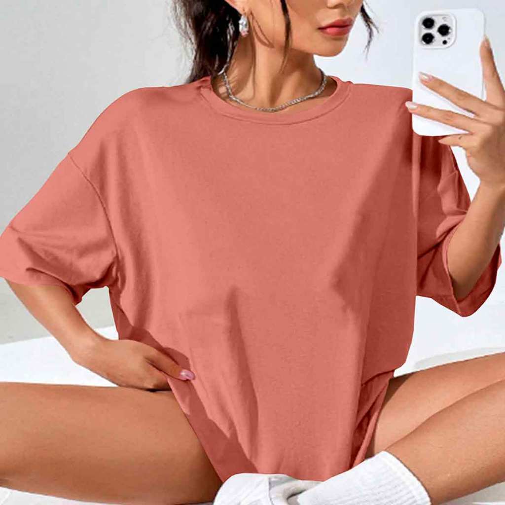 Camiseta Feminina Larga Moderna Confortável Casual T Shirt Aesthetic Tumblr Blusa Básica Oversized