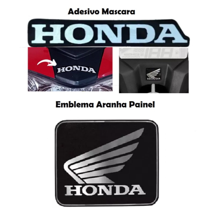 Adesivo Mascara Frontal Honda CG 160 + Emblema Quadrado Aranha CG 150 160 Fan Titan Start G76