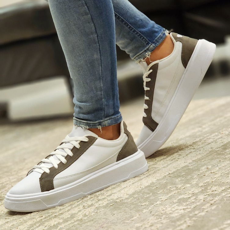 Sapatênis Masculino Casual Sola Alta Sneakers Conforto Estilo Moderno Branco
