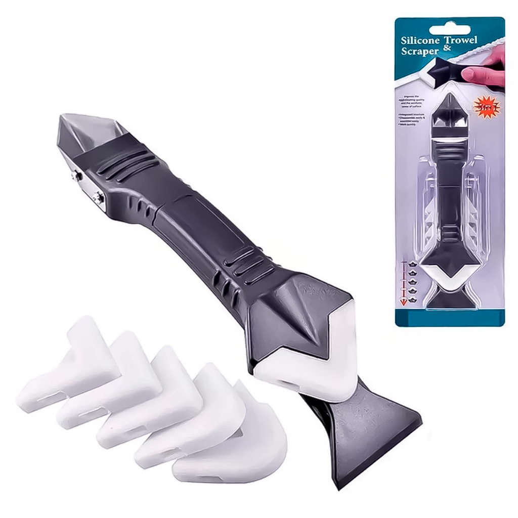 Removedor Espátula Raspador Silicone Rejunte Calafetagem Argamassa 3 em 1 Almofadas Intercambiáveis